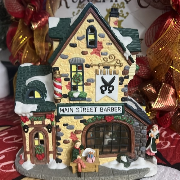 Lemax Christmas Village Collection Carls Barber Shop Porcelain Building - Picture 5 of 5